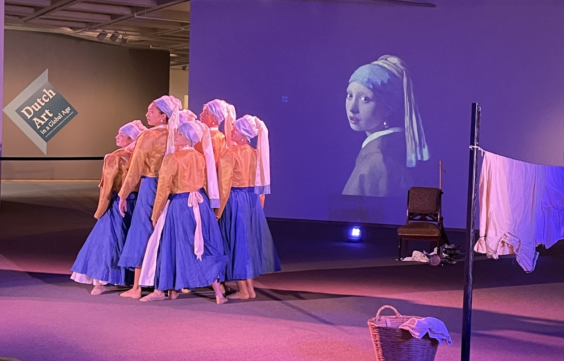 dancers at museum performing Girl with Pearl Earring