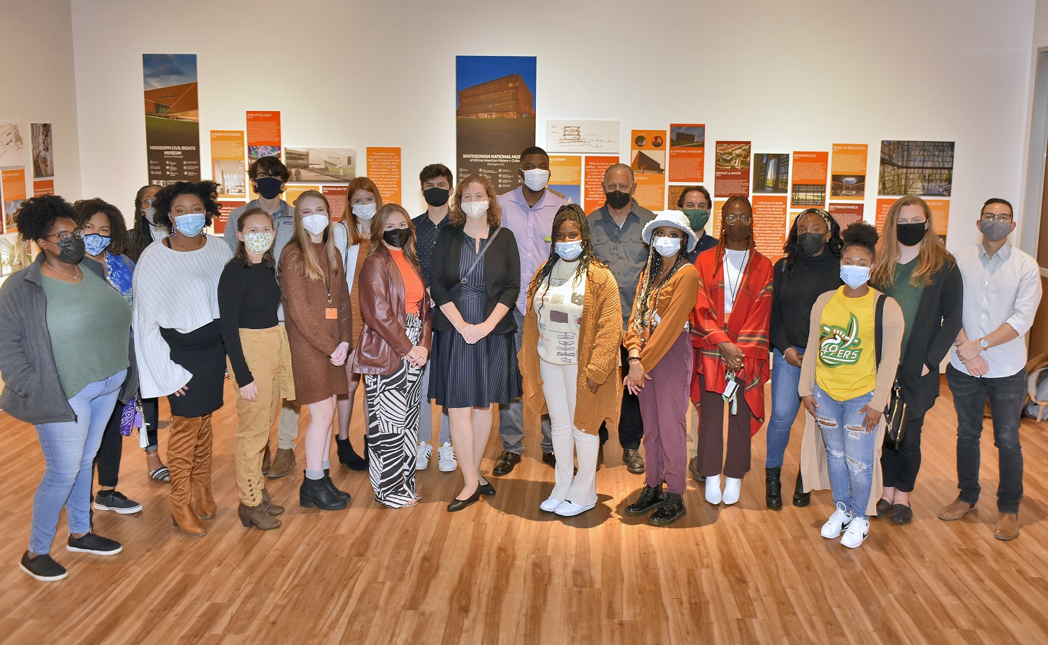 group of students in the Gantt Center gallery