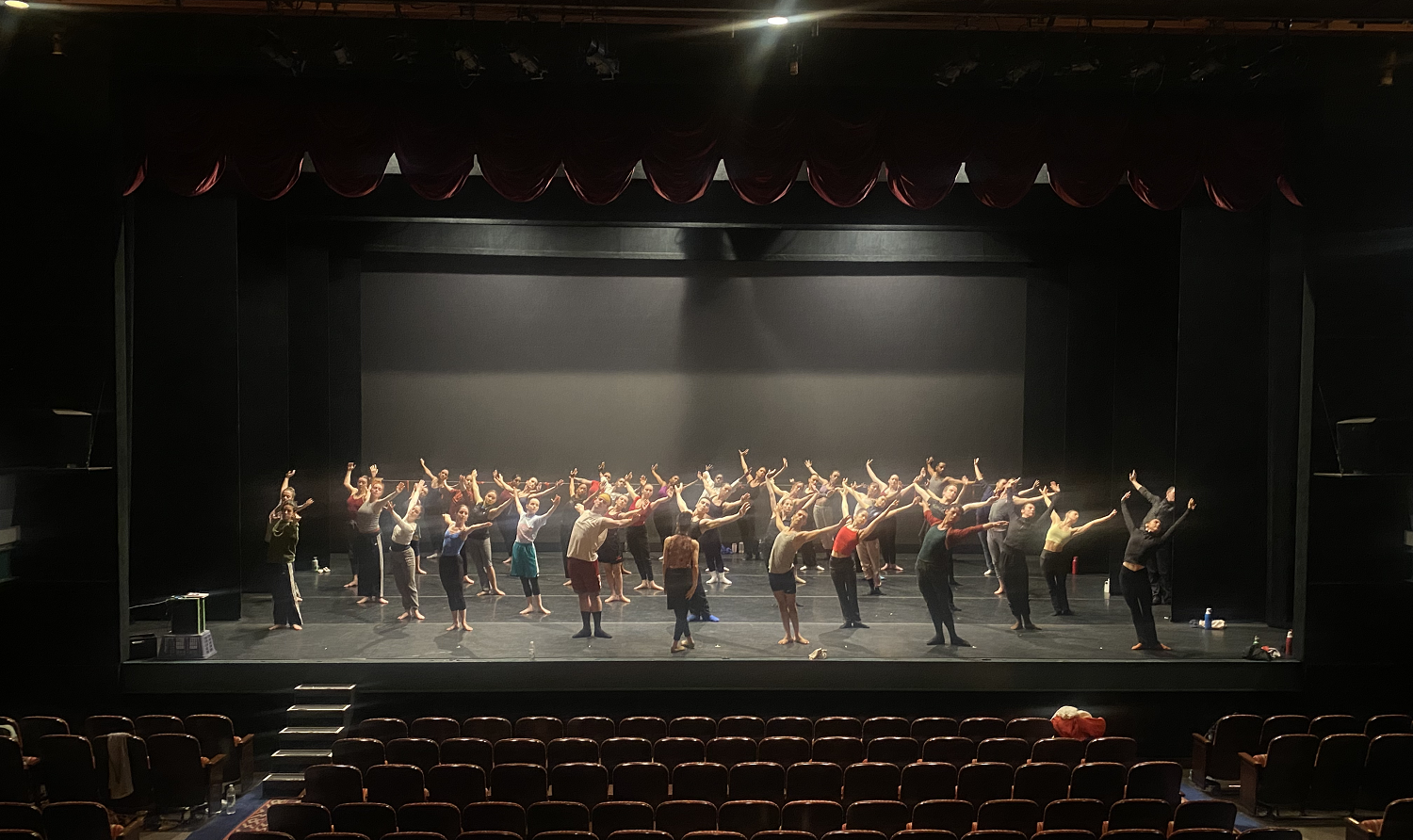rehearsal and class on Joyce stage